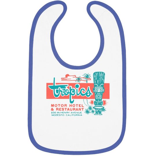 Tropics Motor Hotel Hawaiian Style 50s Style Baby Bib