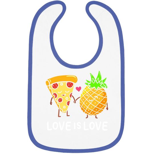 Love Is Love Pineapple Pizza Forbidden Hawaiian Foodie Baby Bib