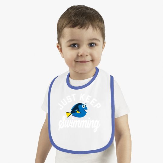 Finding Dory Keep Swimming Quote Baby Bib