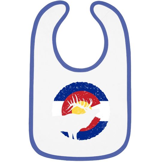 Colorado Elk Hunting Baby Bib: Co State Flag Hunter Baby Bib