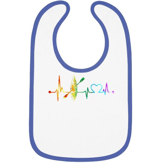 Kayaking Gift My Heartbeat Is A Kayak Vintage Color Baby Bib