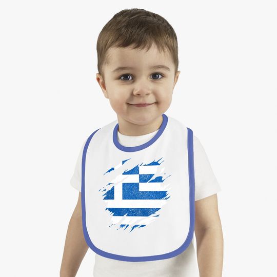 Greece Flag Greek Pride Vintage Greece Baby Bib