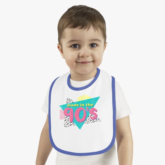 Made In The 90's Retro Vintage 1990's Birthday Baby Bib