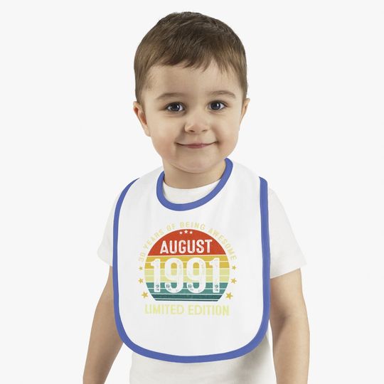 30 Year Old Vintage August 1991 Limited Edition Baby Bib