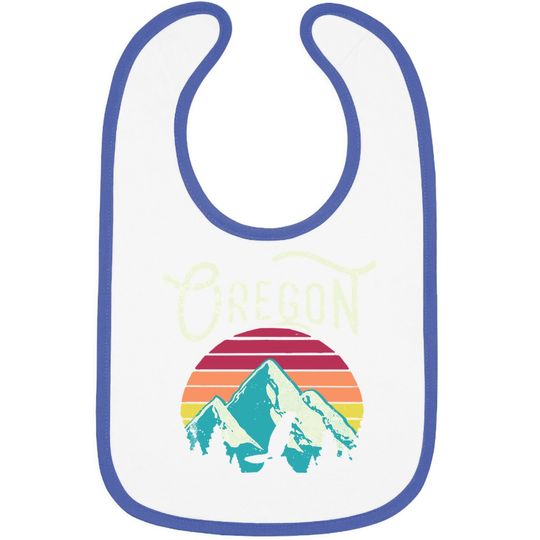 Retro Vintage Oregon Or Mountains Beaver Baby Bib