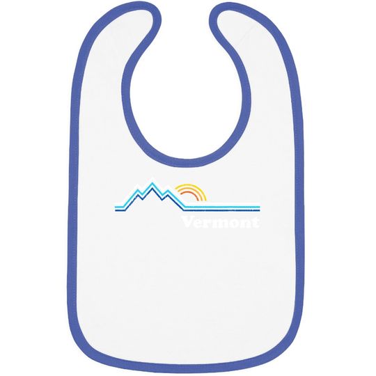 Retro Vermont Vintage Sunrise Mountains Baby Bib