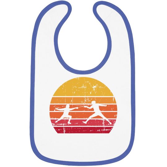 Retro Fencing Gift Vintage Fencing Baby Bib