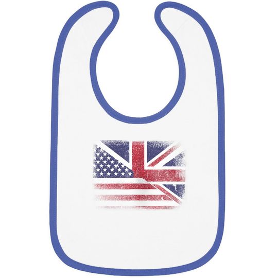 British American Flag Great Britain Union Jack Baby Bib.