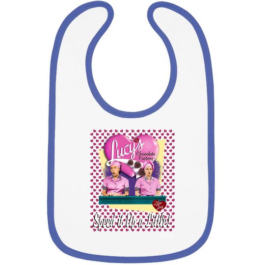 I Love Lucy Baby Bib Chocolate Factory Speed It Up Pink Bib