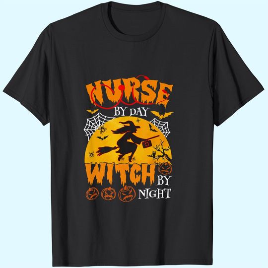 Discover Nurse By Day Witch By Night Halloween T Shirt