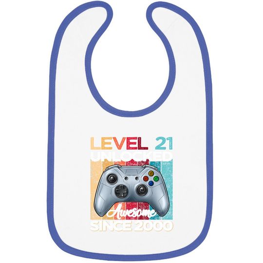 Level 21 Unlocked Awesome Since 2000 21st Birthday Baby Bib