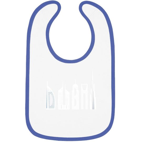 Dubai Skyline Souvenir Famous Buildings Typography Baby Bib