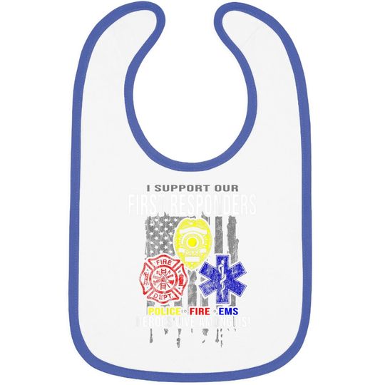 I Support First Responders Baby Bib