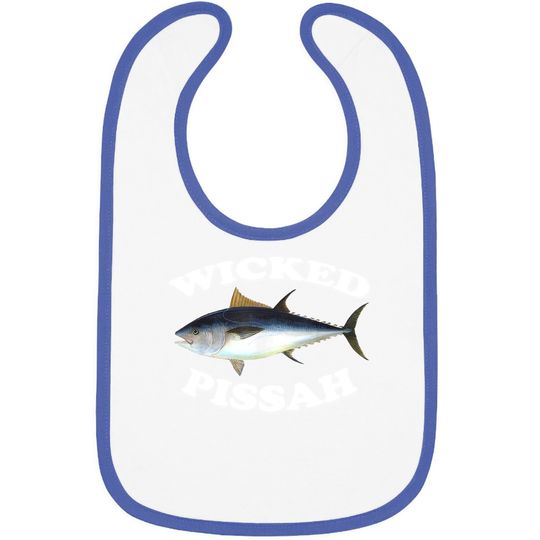 Wicked Pissah Bluefin Tuna Illustration Fishing Angler Gear Baby Bib
