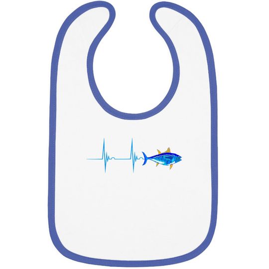 Bluefin Tuna Heartbeat Ekg Pulseline Deep Sea Fishing Baby Bib
