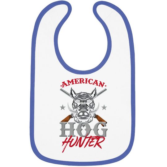 American Hog Hunter Swine Boar Hunting Gift Baby Bib