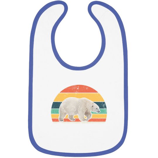 Retro Vintage Polar Bear Animal Lover Zookeeper Baby Bib