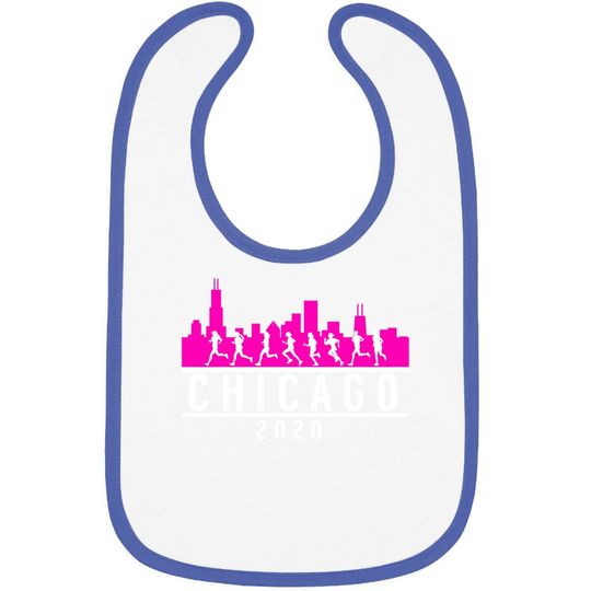 Chicago Skyline Runners Baby Bib