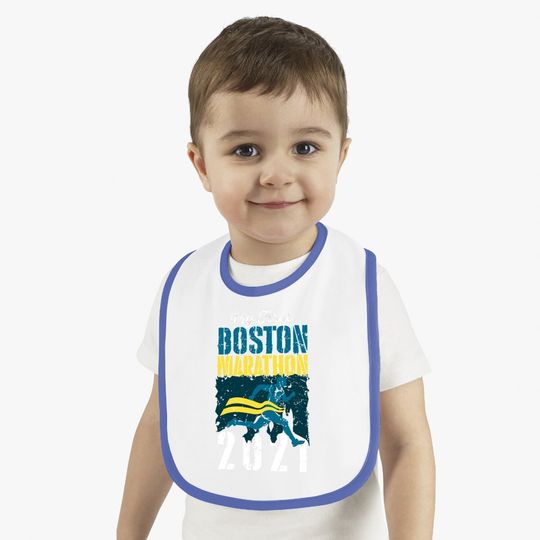 Boston 2021 Marathon Runner 26.2 Miles Baby Bib