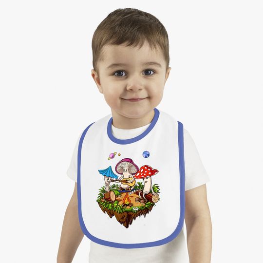 Mushrooms Camping Psychedelic Forest Fungi Festival Baby Bib