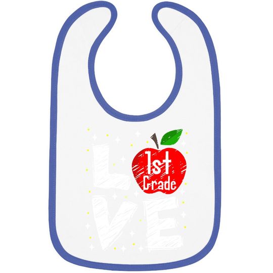 Love 1st Grade Apple Back To School Teacher Baby Bib