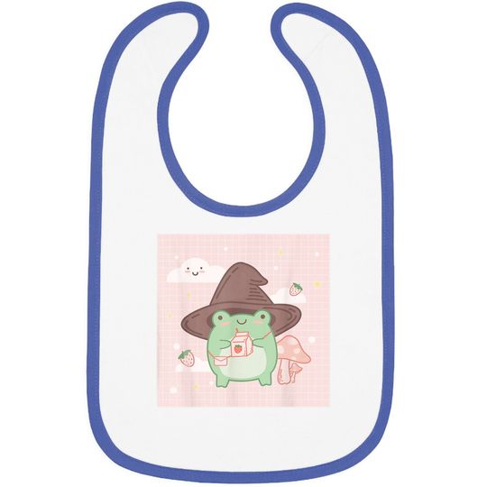 Cotttagecore Frog Wizard Kawaii Aesthetic Baby Bib