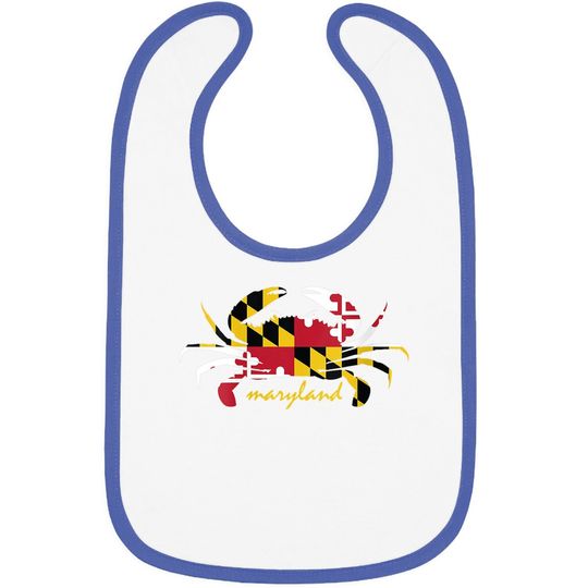 Maryland Crab Cute State Pride Flag Baby Bib