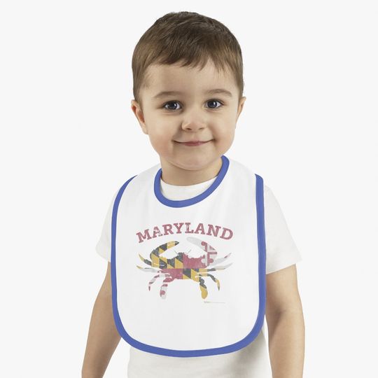 Maryland State Blue Crab Pride Flag Baby Bib