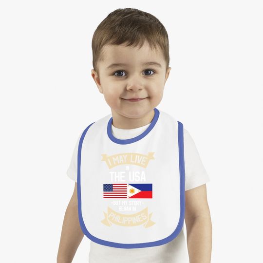 Philippines American Flag Usa Filipino Roots Baby Bib