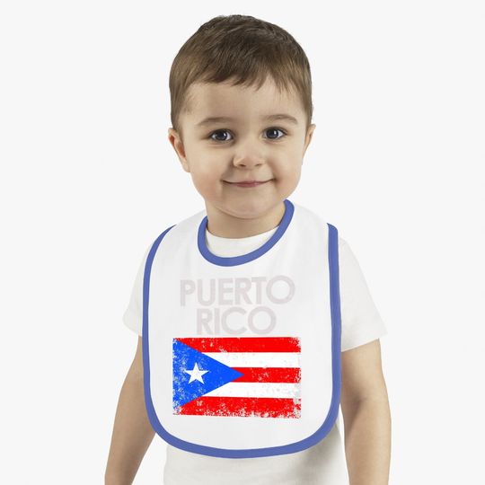 Vintage Puerto Rico Rican Flag Baby Bib