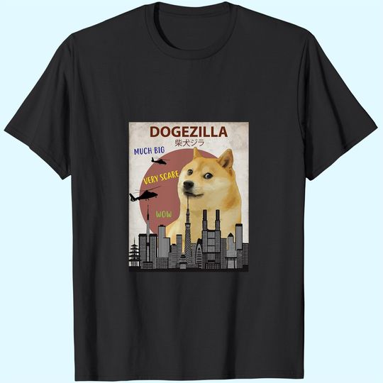Dogezilla Funny Meme Shiba Inu Dog T-Shirt