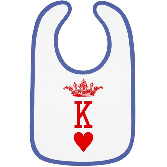King Of Hearts Vintage Crown Engraving Card Baby Bib