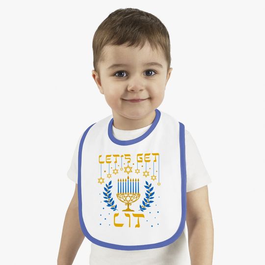 Let's Get Lit Hanukkah Jew Menorah Baby Bib