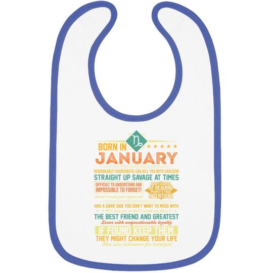 Born In January Capricorn Zodiac Baby Bib