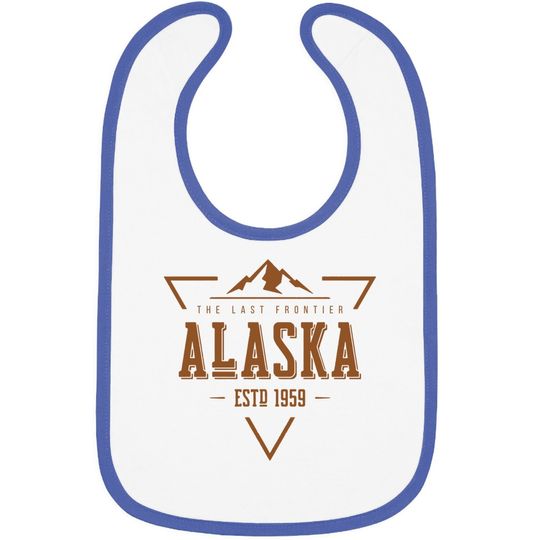 Vintage Denali Mountain Alaska The Last Frontier Logo Baby Bib