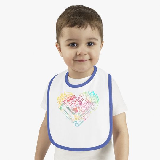 Heart Shape Love Watercolor Art Teacher Baby Bib
