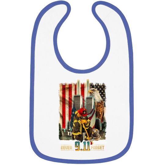 Never Forget 9-11-2001 20th Anniversary Firefighters Baby Bib