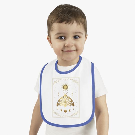 Death Moth And Ornament Of Moon And Sun Phases Tarot Card Baby Bib