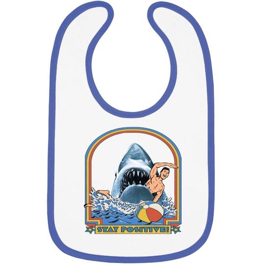 This Is Me Funny Stay Positive Shark Attack Retro Comedy Baby Bib