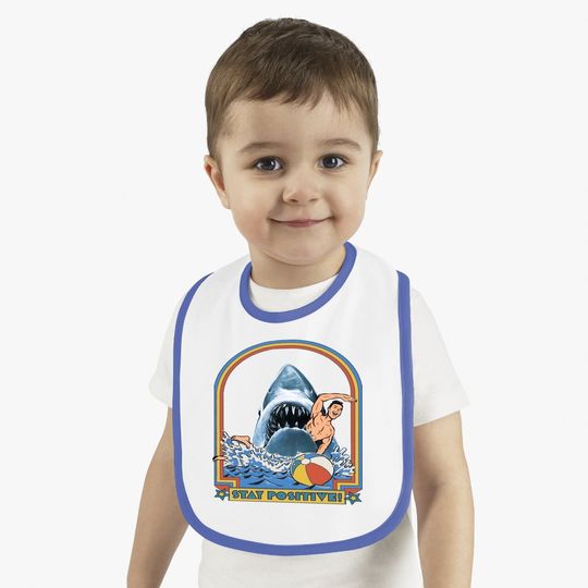 This Is Me Funny Stay Positive Shark Attack Retro Comedy Baby Bib