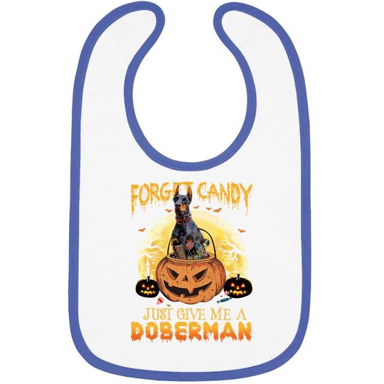 Candy Pumpkin Doberman Dog Baby Bib