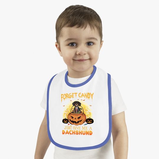 Candy Pumpkin Dachshund Dog Baby Bib