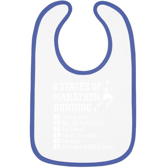 6 Stages Of Marathon Running Bib Baby Bib Gift For Runner Baby Bib