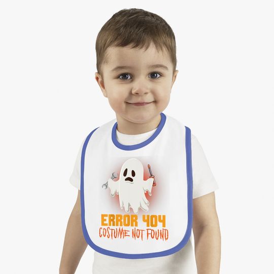 Ghost Halloween Error 404 Costume Not Found Baby Bib