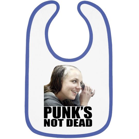 Britney Spears Shaved Head Punks Not Dead Baby Bib