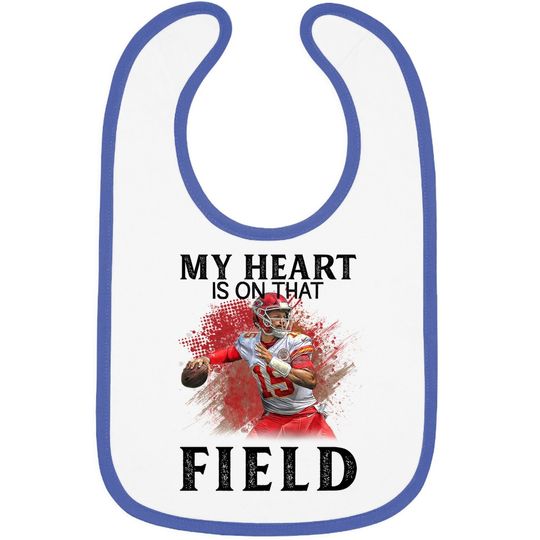 Patrick Mahomes Art My Heart Is On That Field Baby Bib