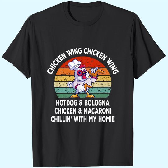 Discover Chicken Wing Chicken Wing Hotdog and Bologna Funny T-Shirt