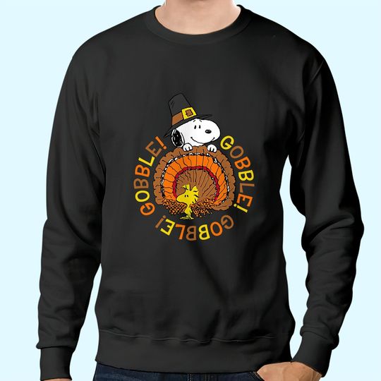 Snoopy And Woodstock Peanuts Thanksgiving Gobble Sweatshirts