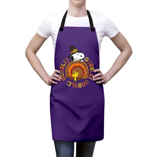 Snoopy And Woodstock Peanuts Thanksgiving Gobble Aprons