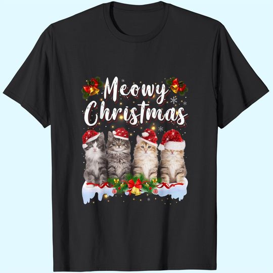 Discover Cat Meowy Family Matching Christmas T-Shirt